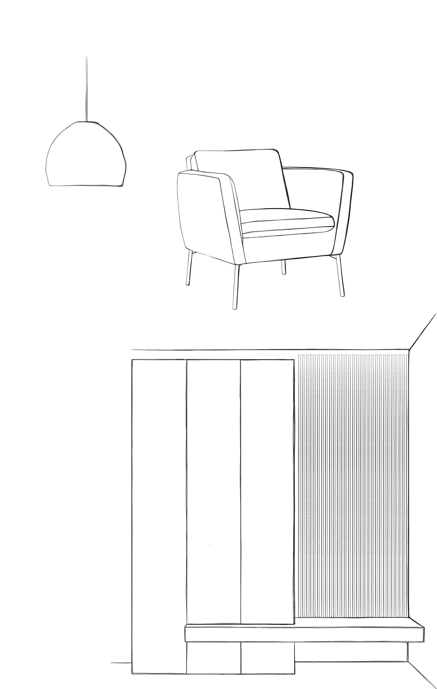 Dessin mobilier agencement